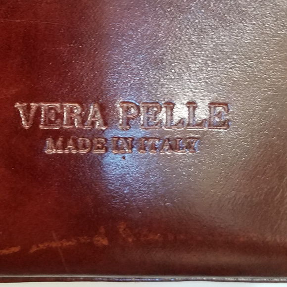 Cognac and Gold Vera Pelle Purse made in Italy - Picture 7 of 8